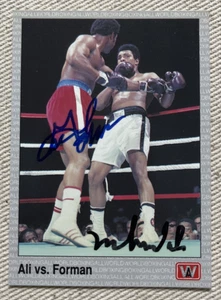 Hard Signed MUHAMMAD ALI vs GEORGE FOREMAN Autographed Boxing Sports Error Card - Picture 1 of 8