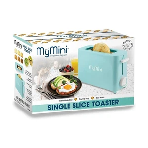MyMini Single Slice Toaster – Aqua | Compact Single Slot, 500W, Retro Style - Picture 1 of 5