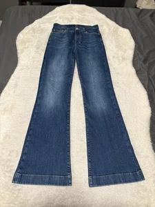 7 For All Mankind Dojo donna blu stivaletto svasato denim jeans taglia 28x34 pantaloni  - Foto 1 di 10