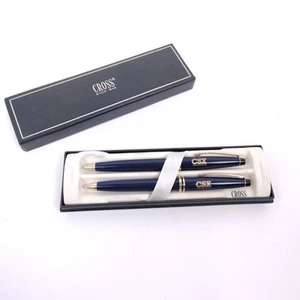 Set penne e matite vintage Cross Radiance blu navy con scatola trasporto CSX - Foto 1 di 6