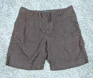 Banana Republic pantaloncino uomo 38 marrone misto lino chino coulisse cucitura interna 9" - Foto 1 di 5