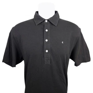 CRIQUET Black Pima Cotton Spandex Slim Fit Short Sleeve Polo Shirt Mens L - Picture 1 of 7