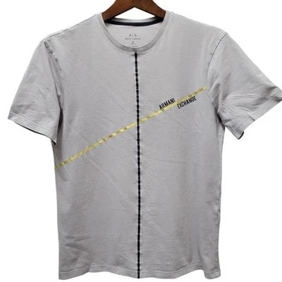 Camiseta de hombre Armani Exchange AX gris gráfico manga corta talla pequeña Foto 1 de 4