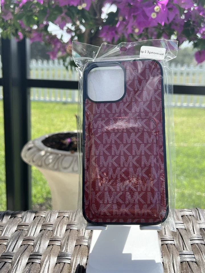 Роскошный розетка дизайнерский красный унисекс бумажник подпись чехол iPhone 13 Pro Max! - Изображение 1 из 1