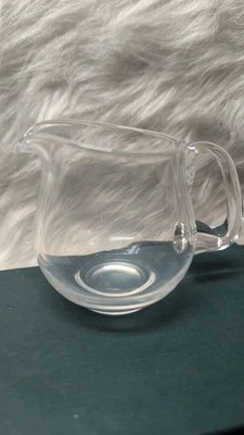 Vintage Lightly Opalized Cream Pitcher Hand Made 3" X 3.75" Really Nice Piece - Image 1 of 4