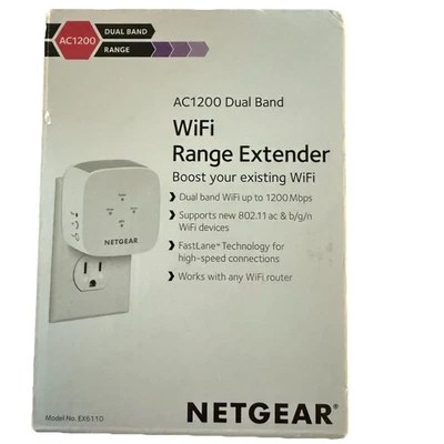 OPEN BOX - Netgear AC1200 Dual Band WiFi Range Extender EX6110 - Image 1 of 4