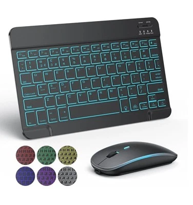 SLIM Bluetooth Keyboard And Mouse Set Wireless For PC Laptop Tablet Mac UK - Image 1 of 4