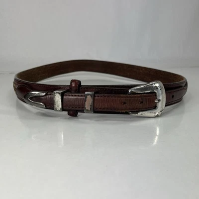 Worn Brown Leather Western Ranger Belt - Men's Size 36 - Image 1 of 4