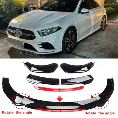 Red Front Bumper Chin Lip Spoiler Splitter Body Kit For Mercedes Benz A180 A200 Foto 1 de 4