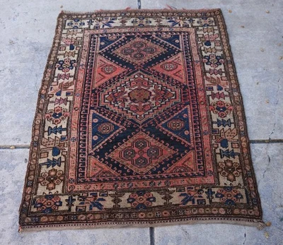 Antique Kurd Kazak  Rug 3'8"x4'6" - Image 1 of 4