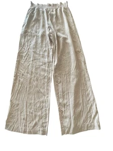 Evereve Cloth And Stone Woman’s Sz S Smocked Soft Tan Wide Leg Casual Beach Pant - Picture 1 of 9