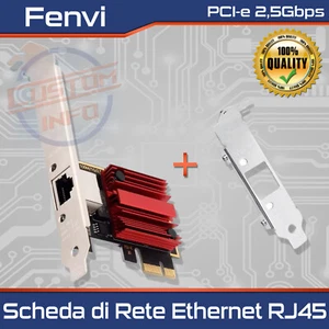 FENVI 2.5G PCI-E a RJ45 Scheda di Rete LAN Ethernet 2.5Gbps Adattatore RTL8125B - Imagen 1 de 7