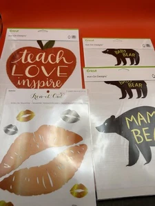 Cricut Diseño Planchado Lote de 4/Total-Labios, Maestro Manzana y (2) Mamá Oso - Imagen 1 de 10