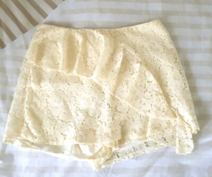 River Island Pale Yellow Lace Skorts. Shorts/Skirt. Size 12. BNWT - Picture 1 of 10