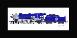 Estera Reading & Northern 4-6-2 #425 10""x17"" impresa en 10""x20"" firmada por Andy Fletcher - Imagen 1 de 1