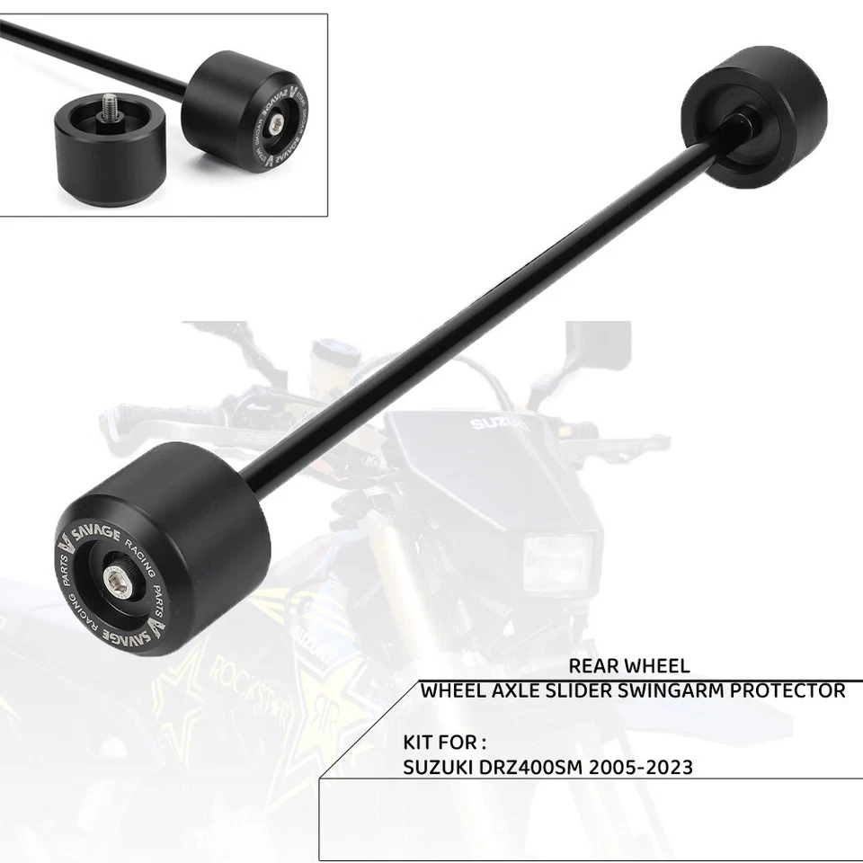 Protector de basculante deslizante de eje de rueda trasera para Suzuki DRZ400SM 2005-2023 Foto 1 de 4
