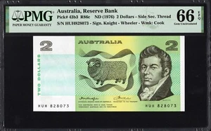 Australia 2 Dollars P43b3 R86c 1976 Knight Wheeler PMG66 Gem UNC EPQ NONE BETTER - Picture 1 of 3