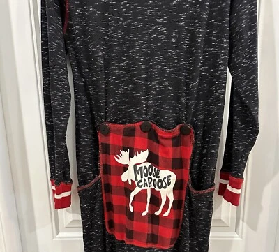 Lazy One Flapjacks Pajamas Adult Medium Unisex Moose Caboose Buffalo Plaid - Image 1 of 4