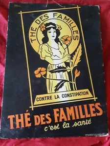 ANCIENNE PLAQUE CARTON PUBLICITAIRE SERIGRAPHIE THE DES FAMILLES N°708/144 - Foto 1 di 7