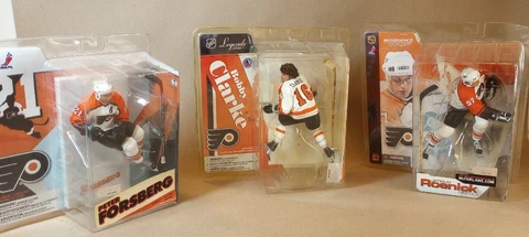 Lot Of 3 McFarlane Philadelphia Flyers NHL Hockey Roenick, Clarke, Forsberg Cover