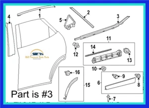 New Genuine Toyota OEM Lexus 23-24 RX350 Rear Left Door Driver Side Belt Molding - Picture 1 of 1