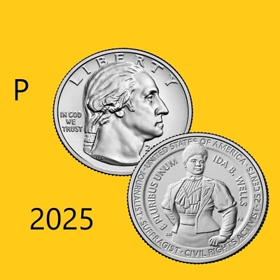 2025 P  (1 Coins)  American Women Quarters - Ida B. Wells (BU) - Image 1 of 2