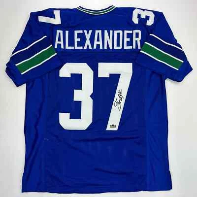Футболка факсимильная с автографом Шона Александра из Сиэтла синяя с репринтом размер XL мужская - Изображение 1 из 4