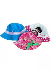 Toddler Sun Hats Minnie Mouse, Tommy Bahama, Pink Flower 2T 3T Lot Of 3 - Picture 1 of 17