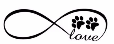 STICKERKISTE Aufkleber Endless Love Hundepfoten 2 Stck. JDM Decal Auto Sticker 18 cm