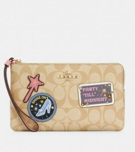 Coach Wristlet C3358 - Disney Princess Cinderella Patches -Light Khaki - Picture 1 of 3