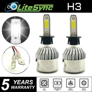 Pair H3 453 100W COB LED Headlight fog light Bulbs 8000LM Canbus error free - Picture 1 of 9