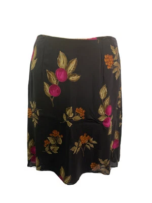 12 Petite Dana Buchman Back Zipper Skirt Women's Black Red Lined 19" Length - Image 1 of 4