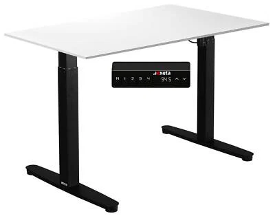 Elektrisch höhenverstellbar EXETA Tisch Schreibtisch schwarz + Tischplatte weiß - Bild 1 von 4