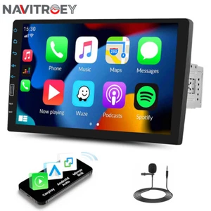 Radio estéreo para automóvil de 9" única 1 din inalámbrica Apple CarPlay pantalla táctil Bluetooth BT - Imagen 1 de 21