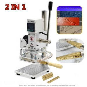 T-slot Digital Hot Foil Stamping Machine Brass Letters Leather Logo Embossing - Picture 1 of 28