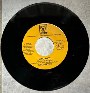 Krossfyre - Wha Dat? (Benson Boogie) - 1987 - 45 Record - New Orleans Saints - Imagen 1 de 2