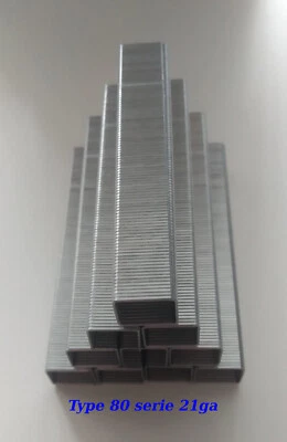 Type 80 series 6 8 10 12 14 16 mm 21 Ga galvanised upholstery staples 10000 pcs