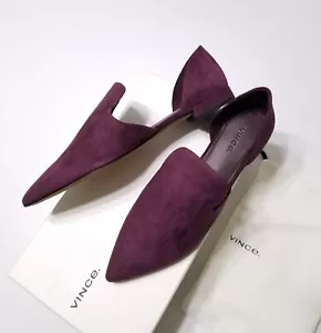 NIB Vince Damris Suede Leather Flat Loafer in Dark Bordeaux Size 8.5, 9 $295 - Picture 1 of 21