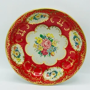 Bandeja Vintage Then England 9.5" Ancho Rosas Rojas Cottage Core Chic - Imagen 1 de 8