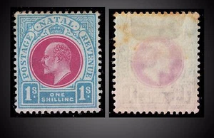 1904 -1908 NATAL KING EDWARD VII VALUE 1 SH. PALE BLUE SG. 155 , SCT. 106 MINT H - Picture 1 of 1