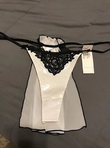 I Do Crotchless Embroidered Accent Thong with Veil & Bells. Plus Size 3x - Picture 1 of 4