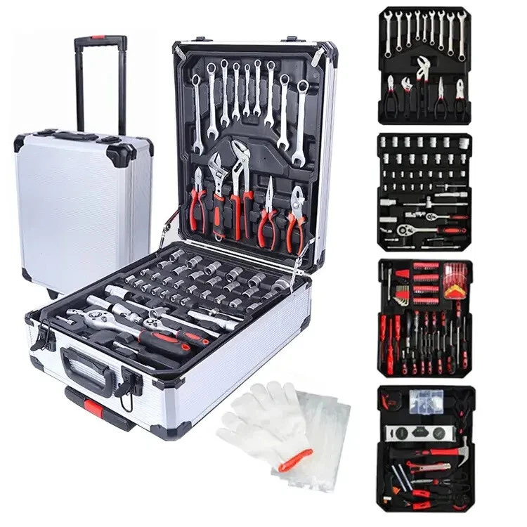499PC Tool Kits Household Tools Kit Box Trolley Carry Toolbox Storage Set - image 1 of 4