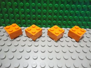 Lego 4 Orange 2x2 brick block NEW  - Picture 1 of 1