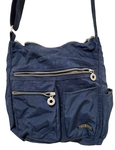 Bolso Bandolera Azul Marino Paquete Limpio Bolsillos con Cremallera 11x11x4.5" Poliéster - Imagen 1 de 7