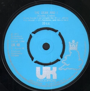 10cc Dean and I 7" vinyl UK UK 1973 four prong label design UK48 - Picture 1 of 2
