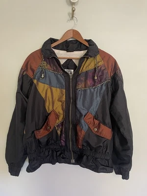 Chaqueta cortavientos Clipper Bay iridiscente retazos años 80 de colección. Pequeño. Foto 1 de 4