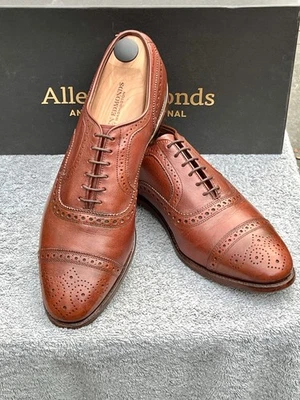 Allen Edmonds Strand Men’s Chili Pebble Grain Leather Oxfords Sz 9.5D Made USA  - Image 1 of 4