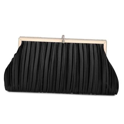  Bolsos sin asas con cuentas de noche para mujer formales nupciales boda bolso sin asas negro Foto 1 de 4