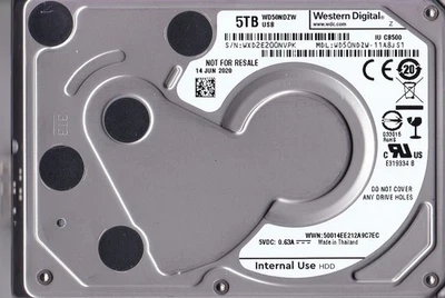 WD50NDZW-11A8JS1 TAILANDIA s/n: WXD2E2 JUN/2020 5 TB USB 3.0 2.5" Western Digital Foto 1 de 4