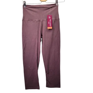 COMFYFOREVER Damen bequeme Capri Leggings Einheitsgröße High Waist Stretch Hose violett - Bild 1 von 10
